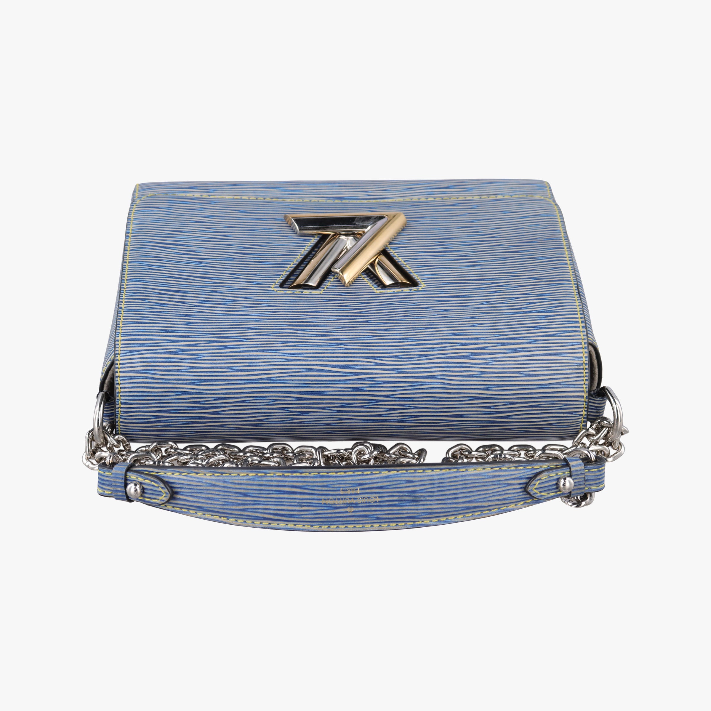 Pre-owned Louis Vuitton Portefeuille Twist Denim blue Epi M61036 shoulderbag | stylenewstar