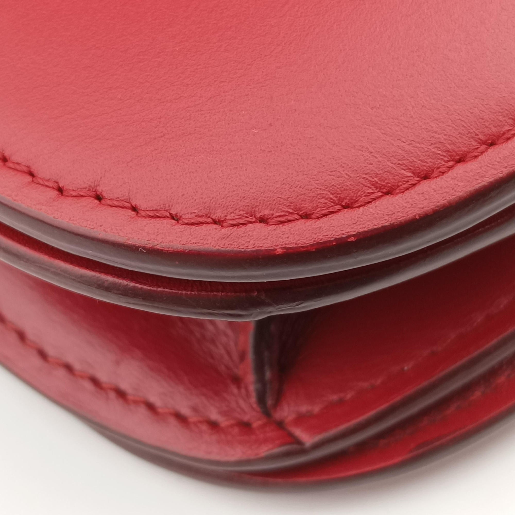 Pre-owned Celine Classic Box Red Leather  shoulderbag | stylenewstar