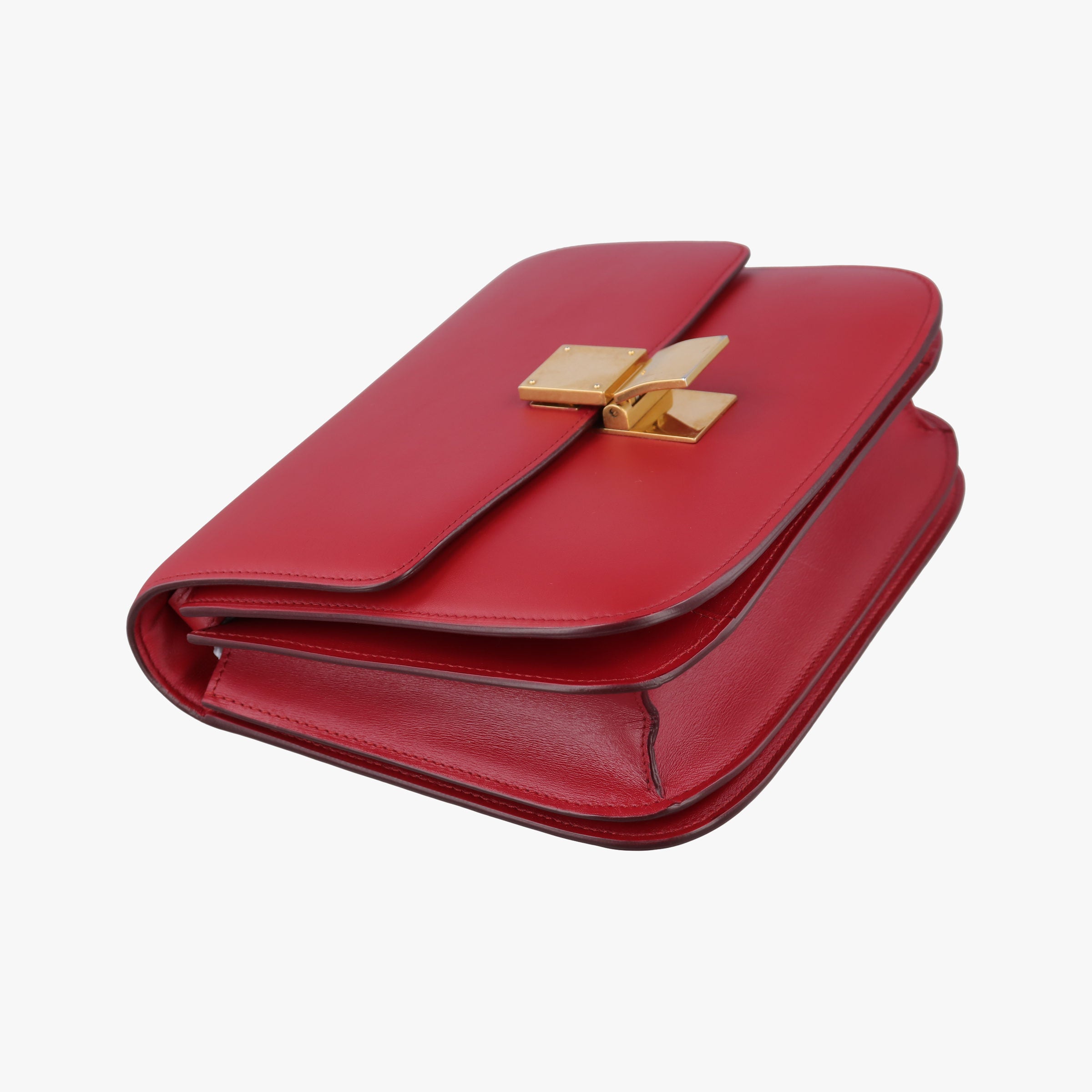 Pre-owned Celine Classic Box Red Leather  shoulderbag | stylenewstar