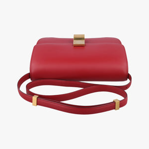 Pre-owned Celine Classic Box Red Leather  shoulderbag | stylenewstar