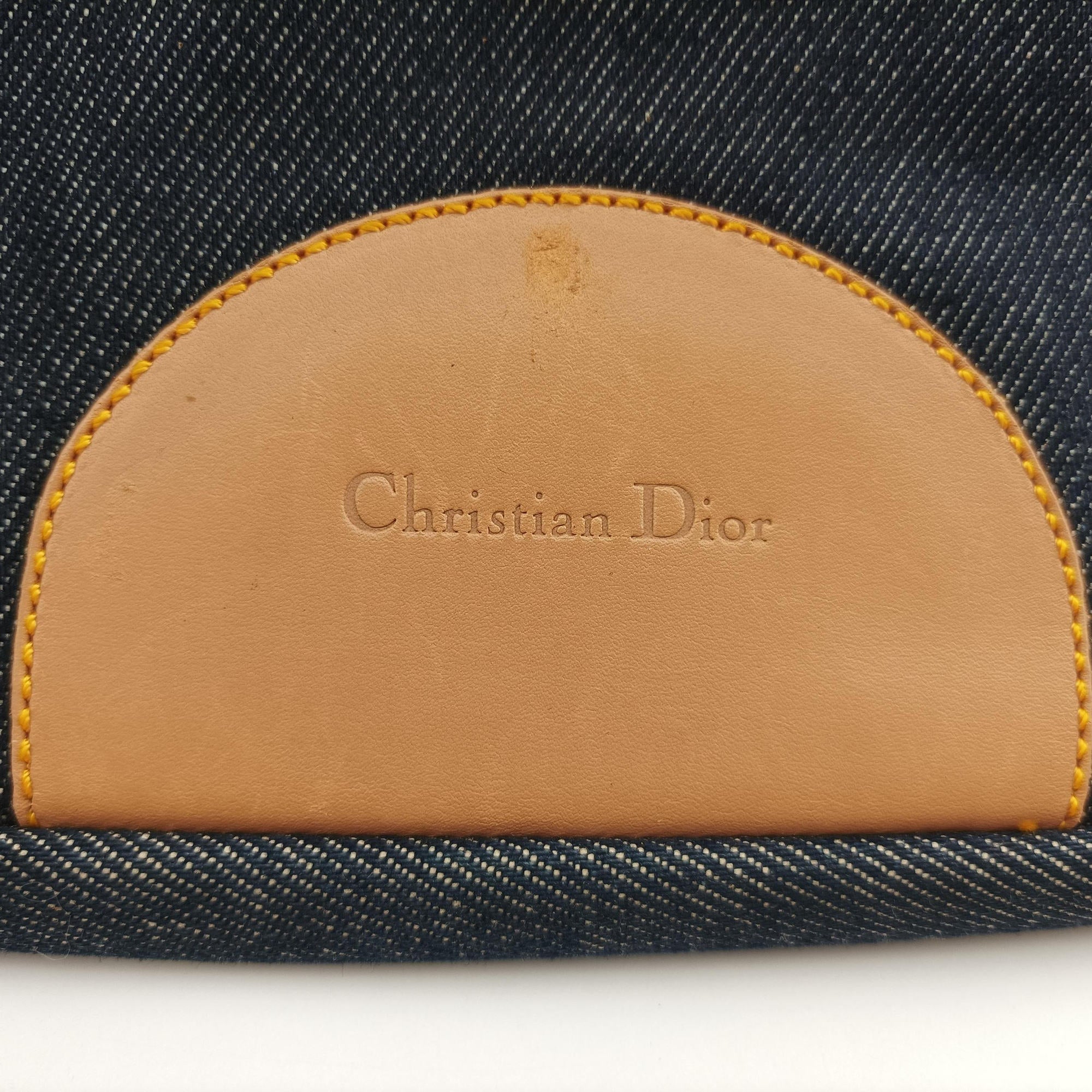 Pre-owned Christian Dior Marispearl Navy denim  handbag | stylenewstar
