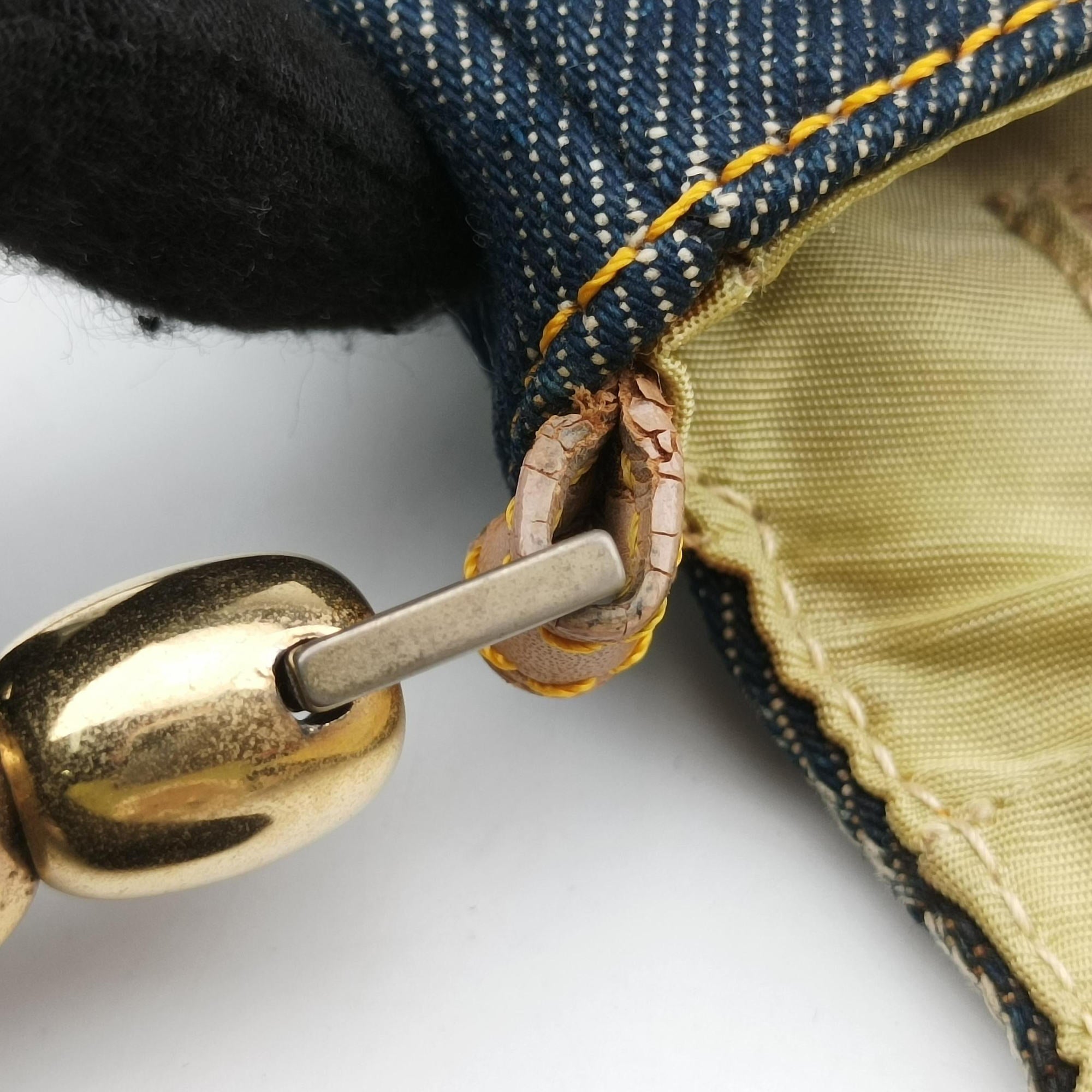 Pre-owned Christian Dior Marispearl Navy denim  handbag | stylenewstar