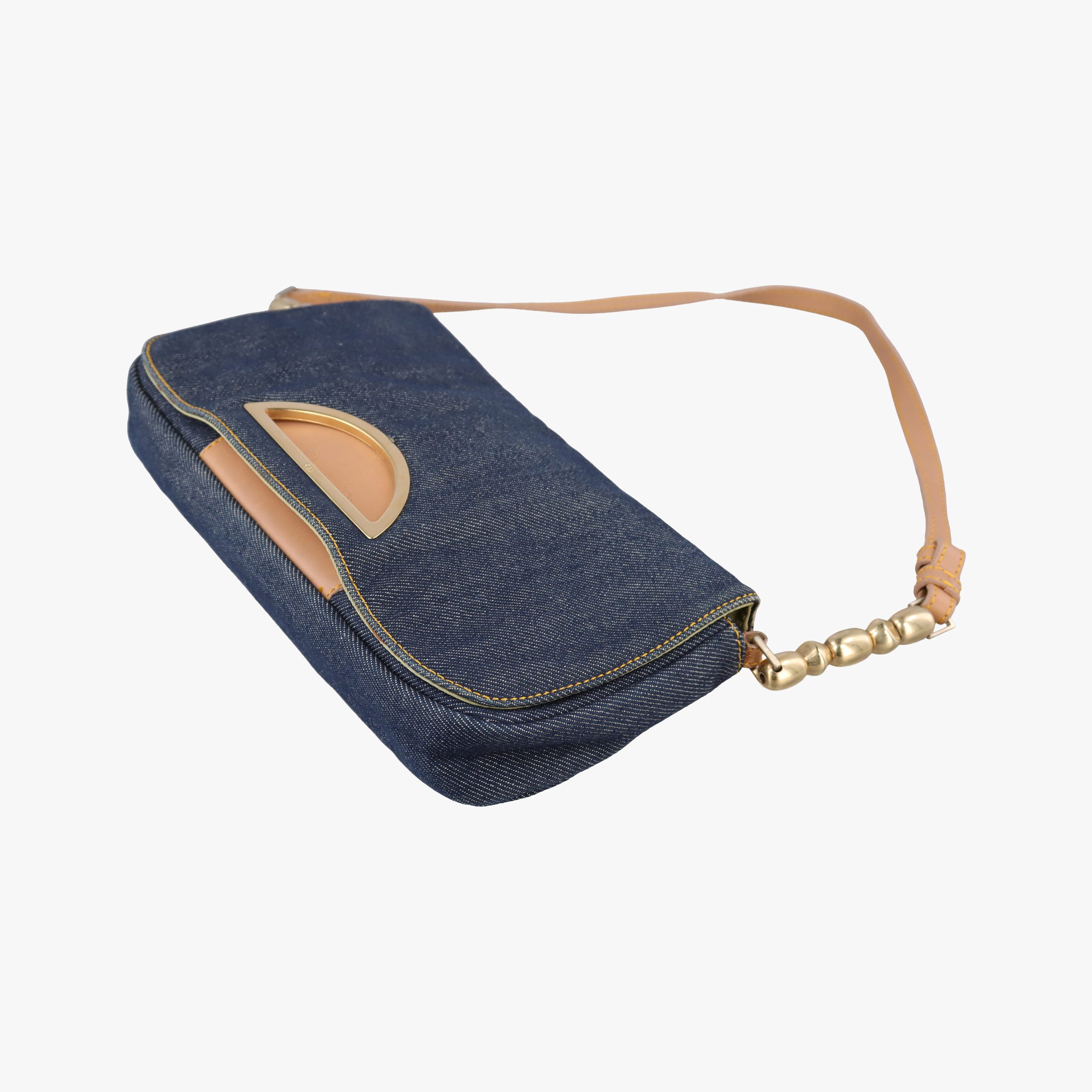 Pre-owned Christian Dior Marispearl Navy denim  handbag | stylenewstar