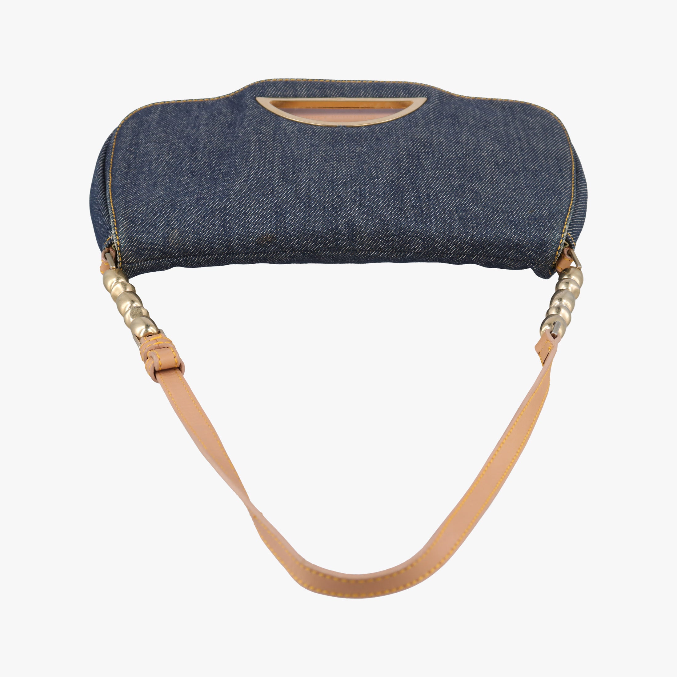 Pre-owned Christian Dior Marispearl Navy denim  handbag | stylenewstar