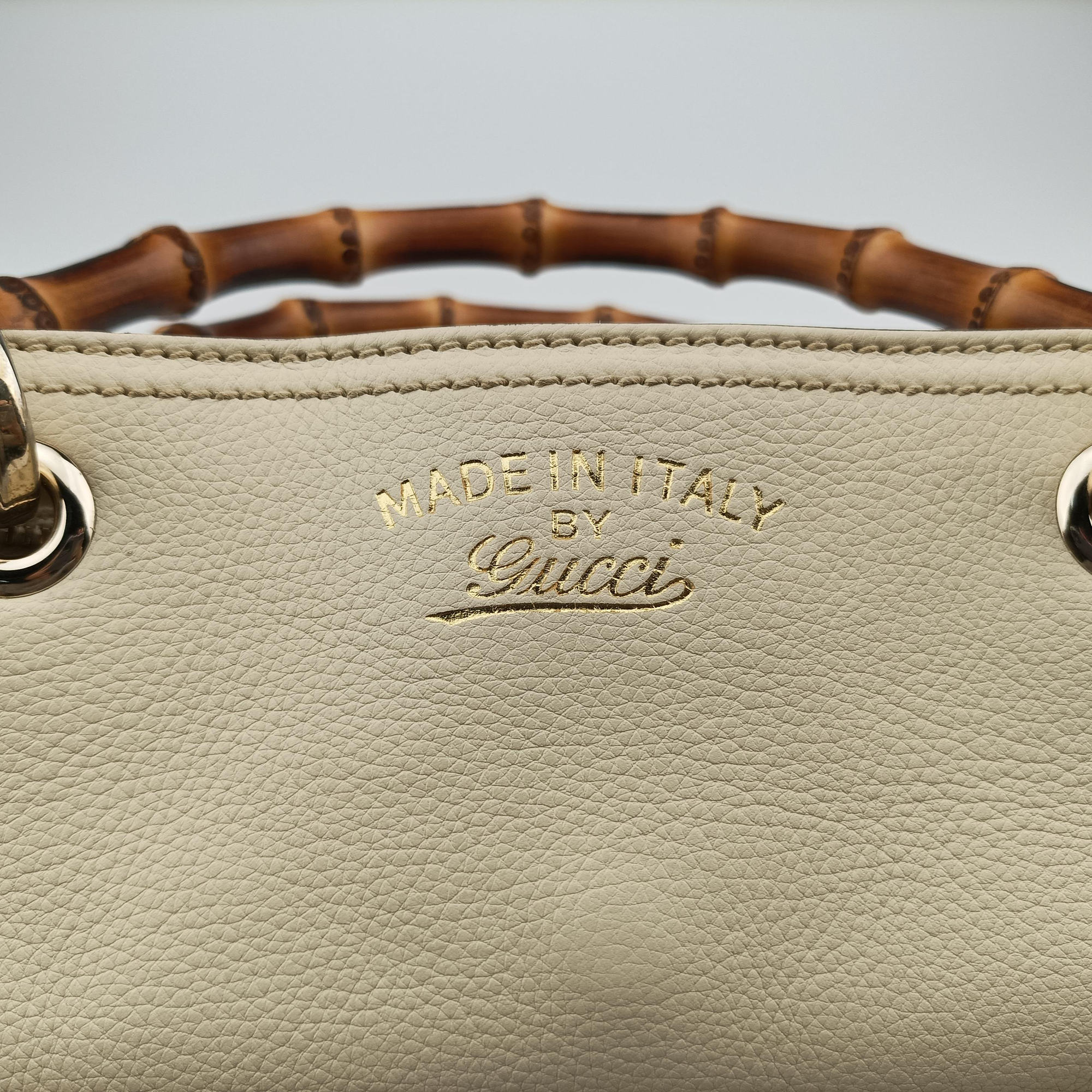 Pre-owned Gucci Bamboo Shopper White Leather 323660 shoulderbag | stylenewstar