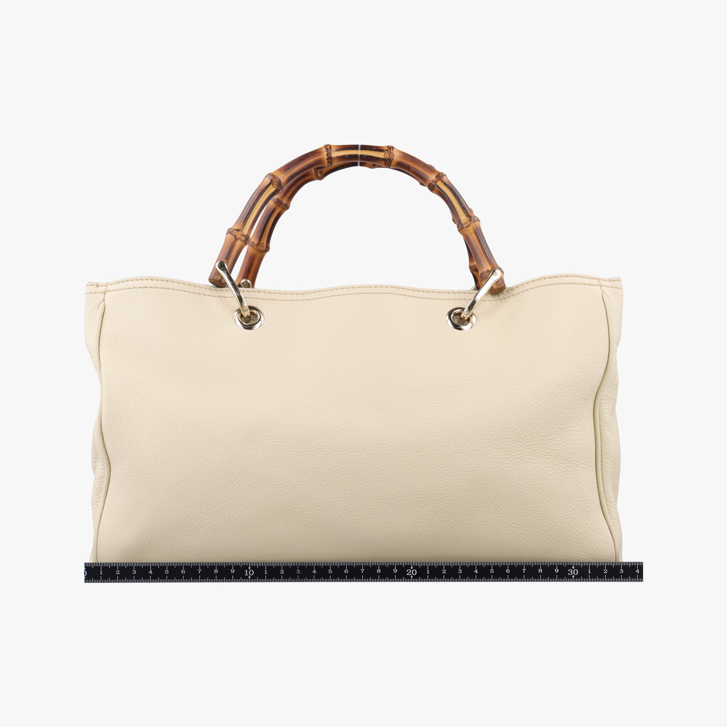Pre-owned Gucci Bamboo Shopper White Leather 323660 shoulderbag | stylenewstar
