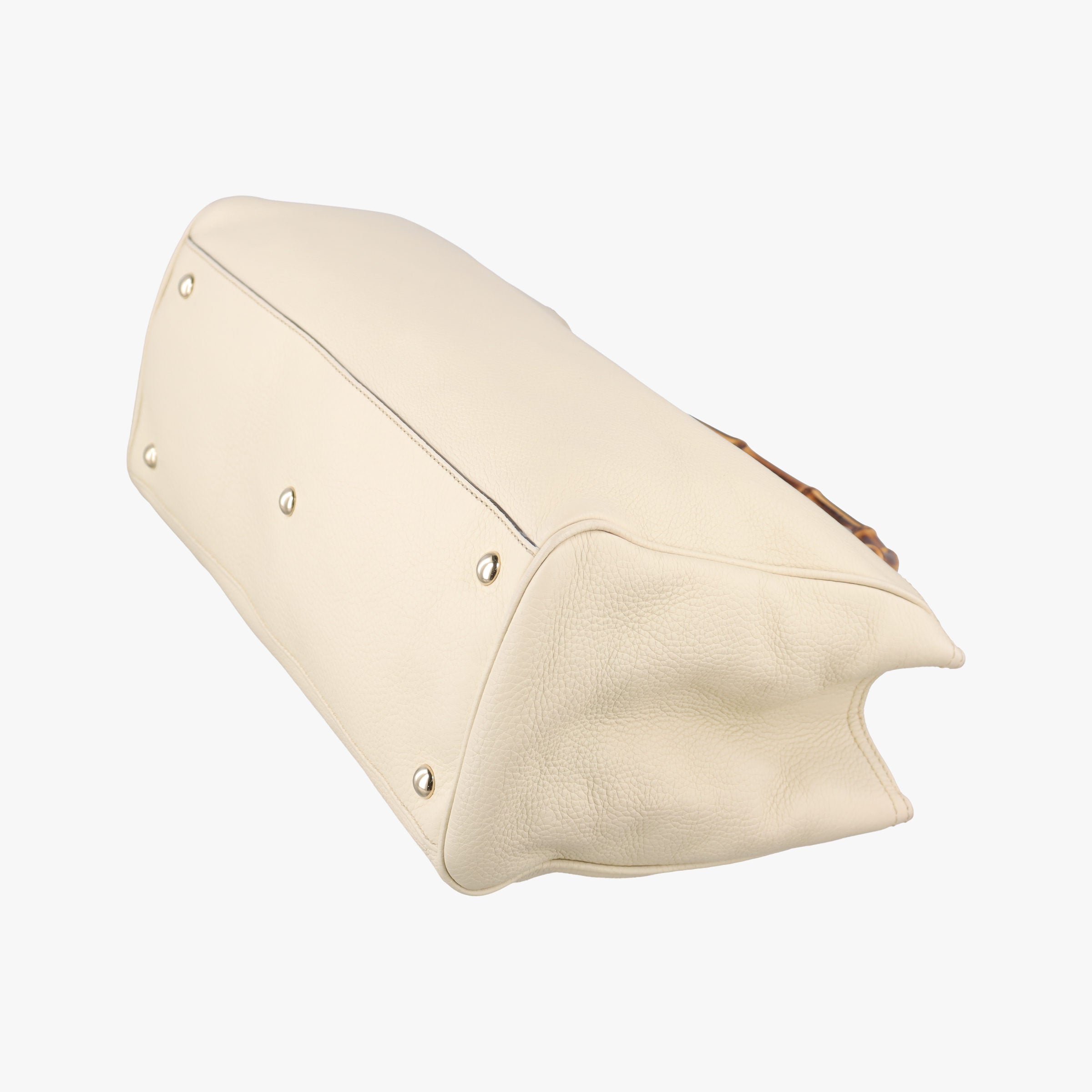 Pre-owned Gucci Bamboo Shopper White Leather 323660 shoulderbag | stylenewstar