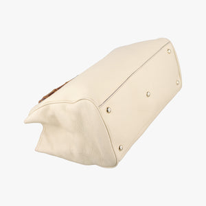 Pre-owned Gucci Bamboo Shopper White Leather 323660 shoulderbag | stylenewstar