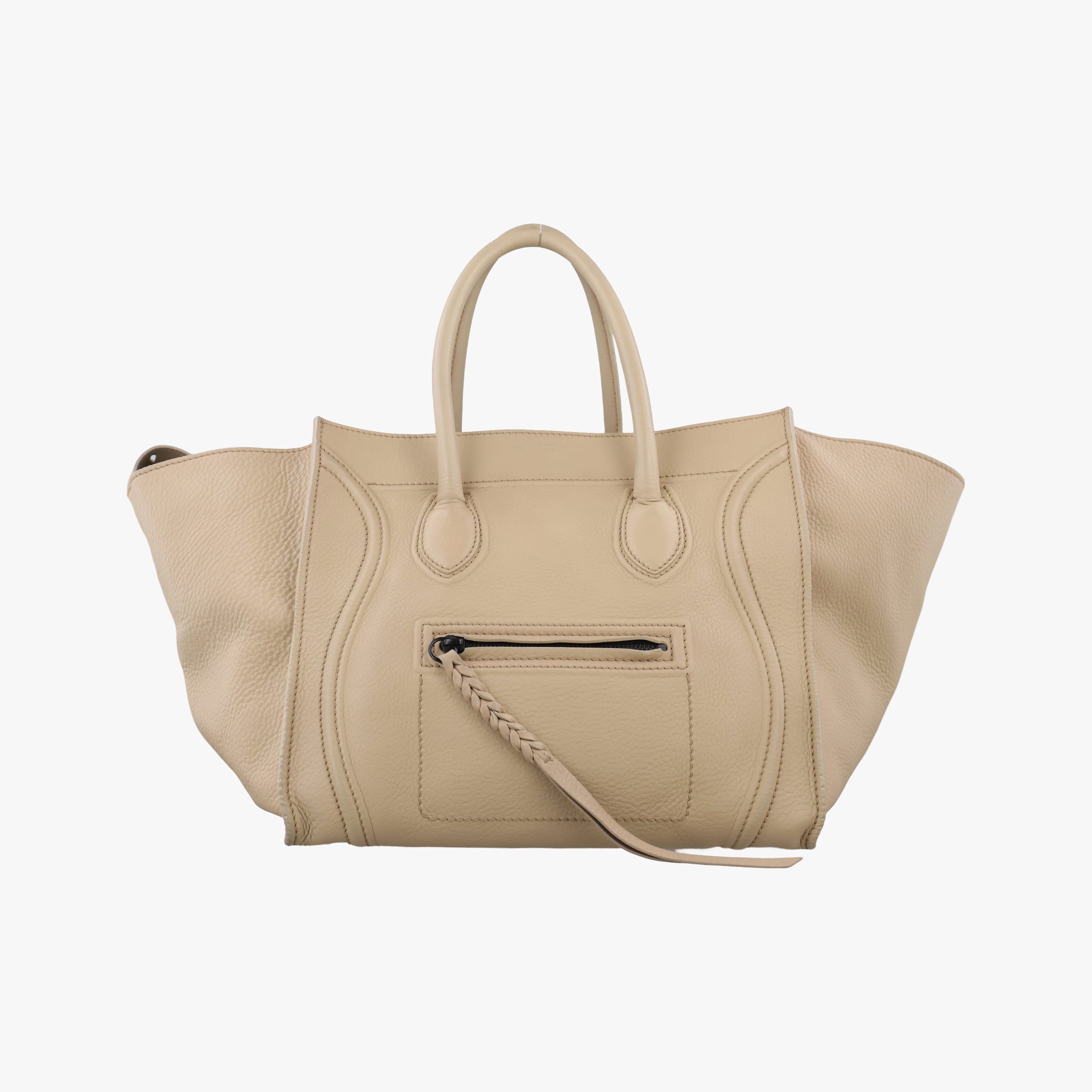 Vintage Celine Luggage Small Square Phantom Beige Leather  handbag | stylenewstar