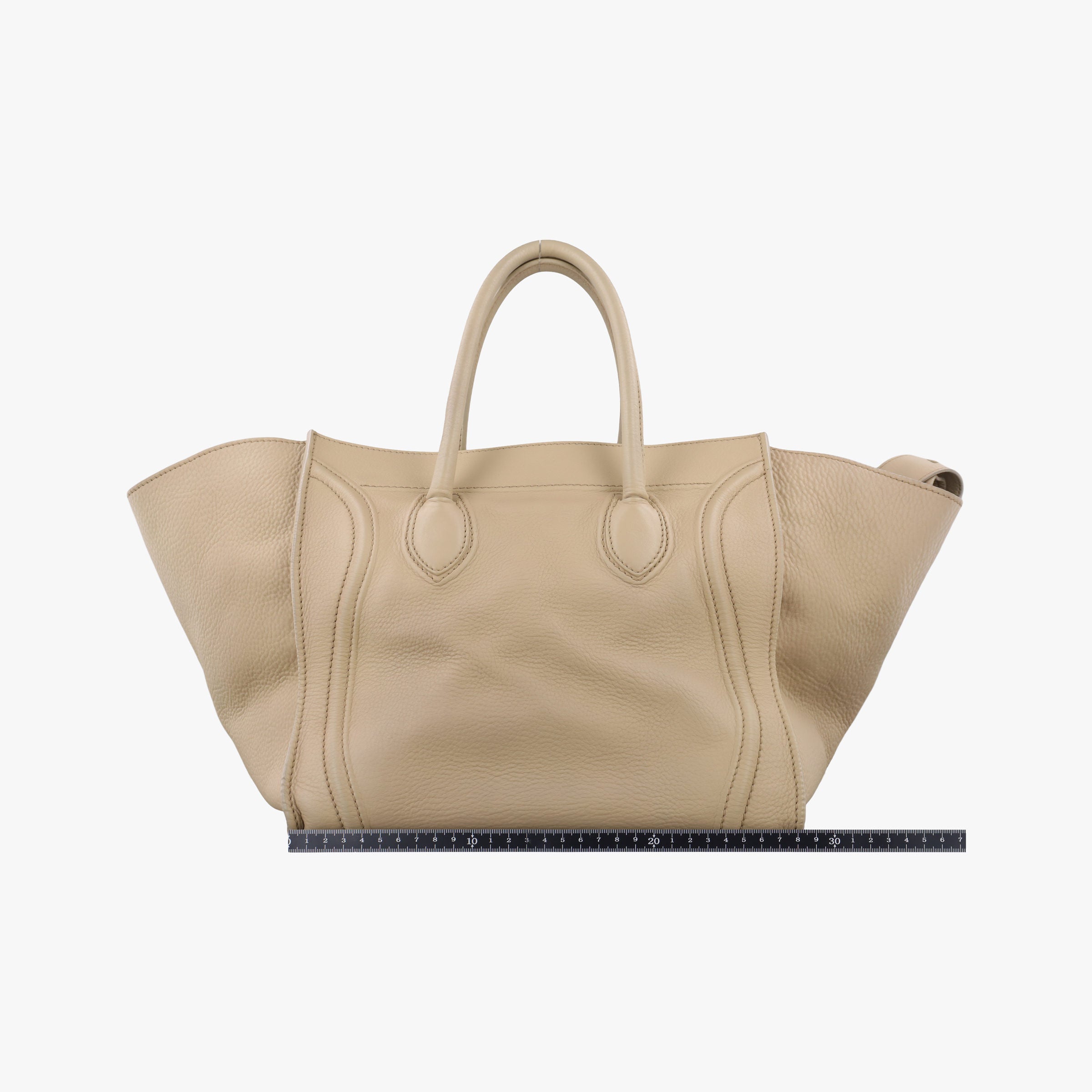 Vintage Celine Luggage Small Square Phantom Beige Leather  handbag | stylenewstar