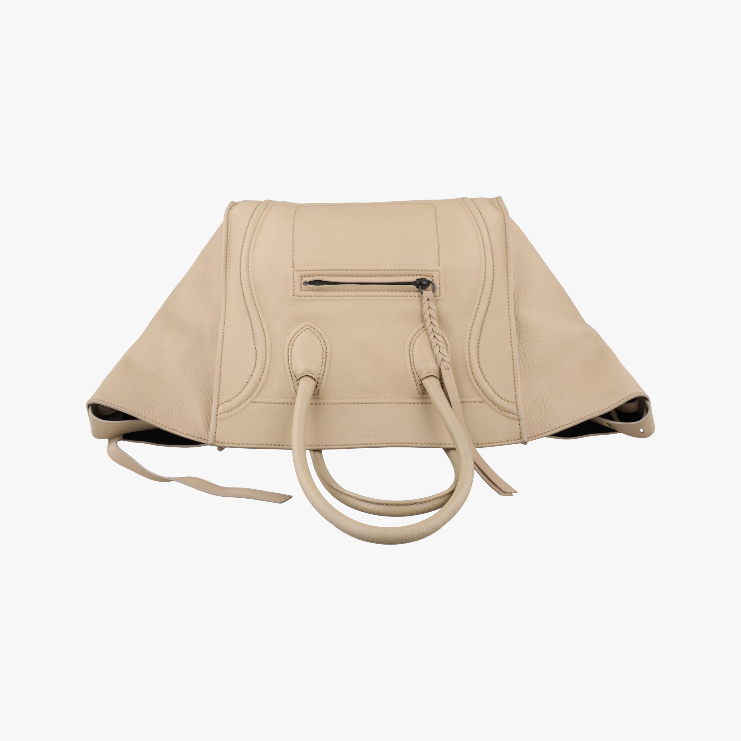 Vintage Celine Luggage Small Square Phantom Beige Leather  handbag | stylenewstar