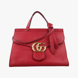 Secondhand Gucci GG Marmont Red Leather 421890 shoulderbag | stylenewstar