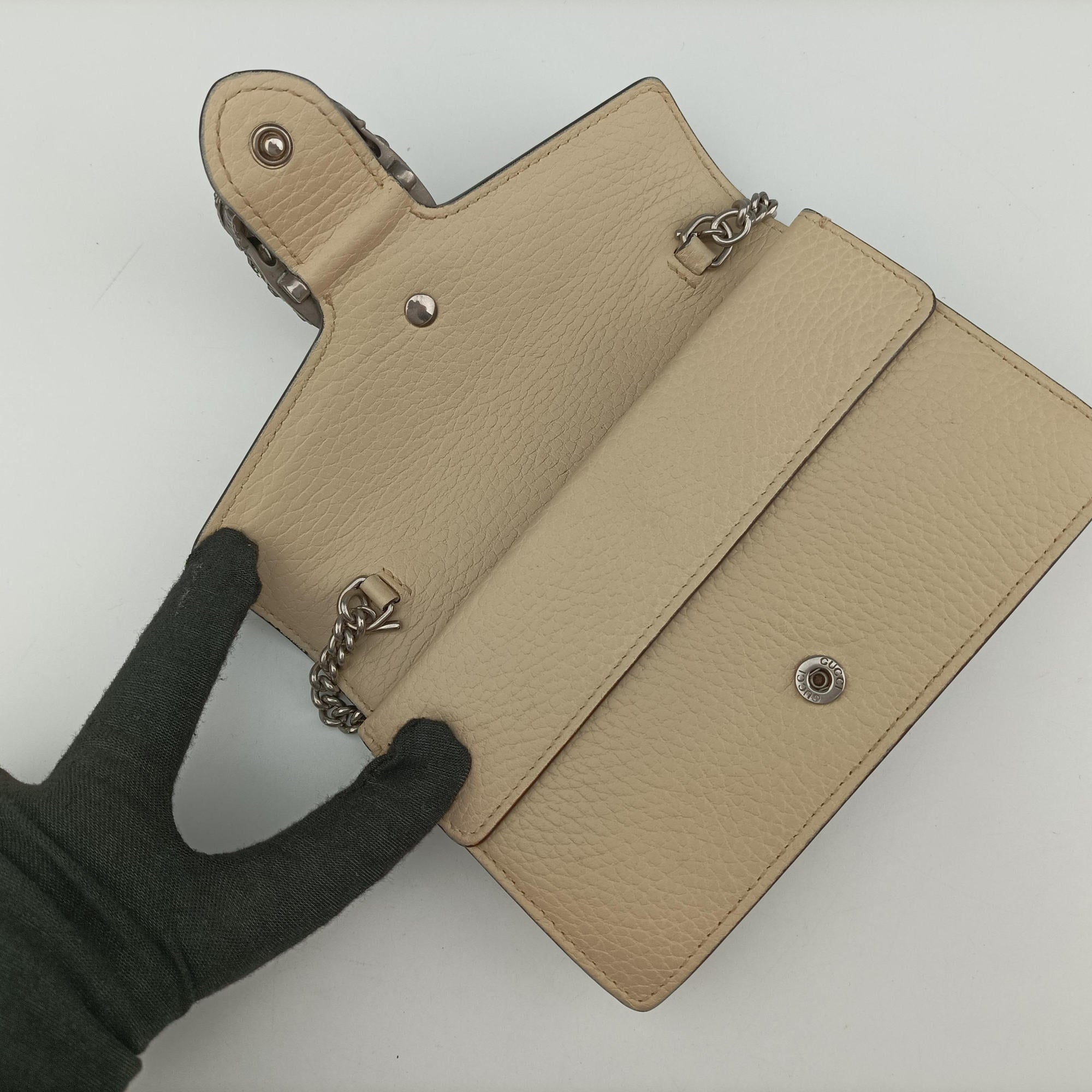 Pre-owned Gucci Dionysus White Leather 476432 shoulderbag | stylenewstar