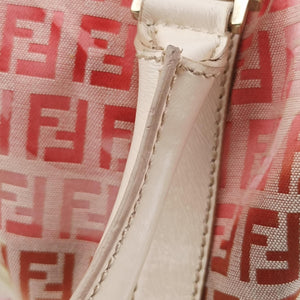 Pre-owned Fendi Zucchino Forever Bauletto Pink×Multicolour canvas×leather 8BL068 handbag | stylenewstar