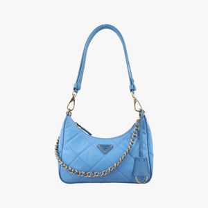 Pre-owned Prada Re-Edition 1995 Re-Nylon Periwinkle Blue Nylon×Saffiano Leather 1BC204 shoulderbag | stylenewstar