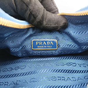 Pre-owned Prada Re-Edition 1995 Re-Nylon Periwinkle Blue Nylon×Saffiano Leather 1BC204 shoulderbag | stylenewstar
