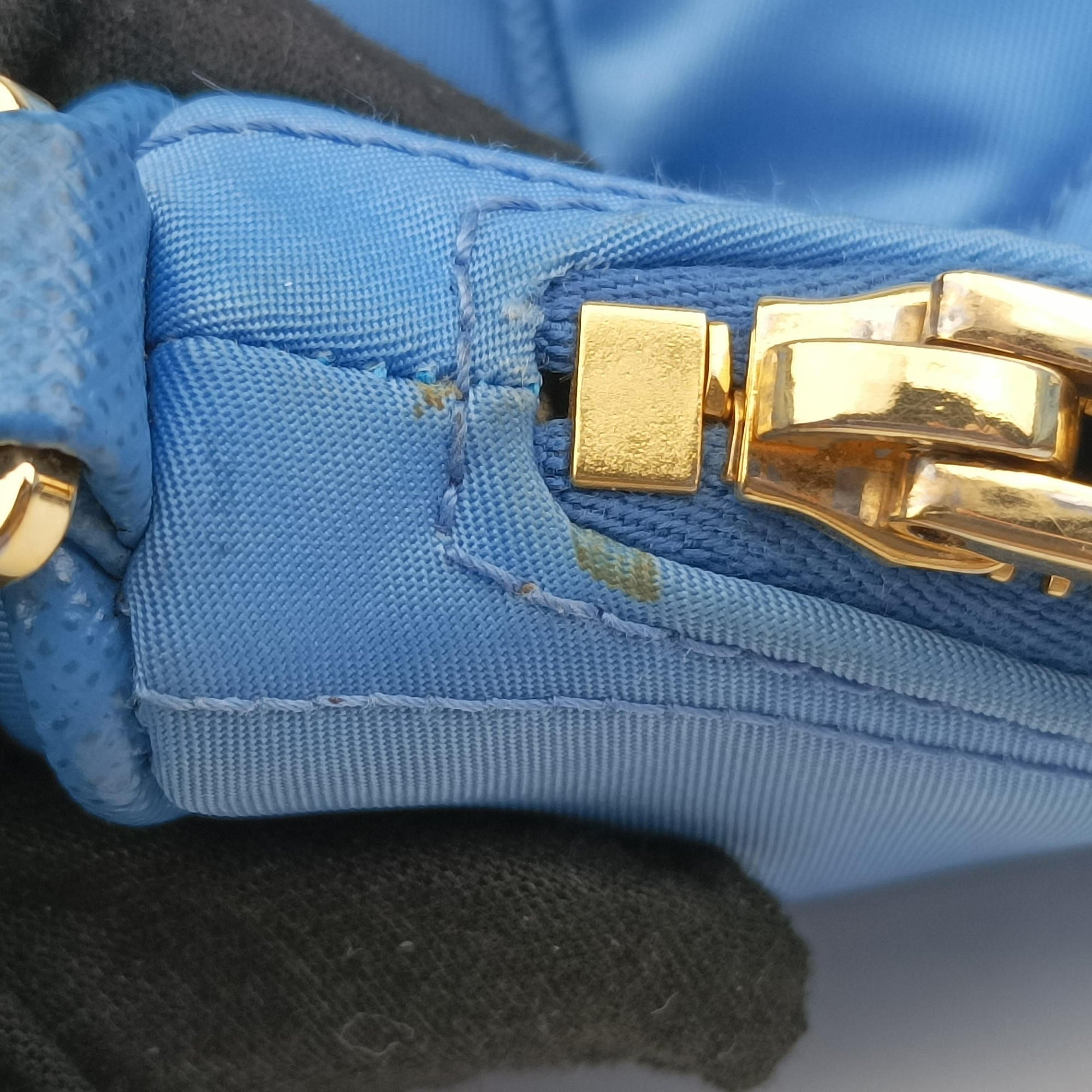 Pre-owned Prada Re-Edition 1995 Re-Nylon Periwinkle Blue Nylon×Saffiano Leather 1BC204 shoulderbag | stylenewstar