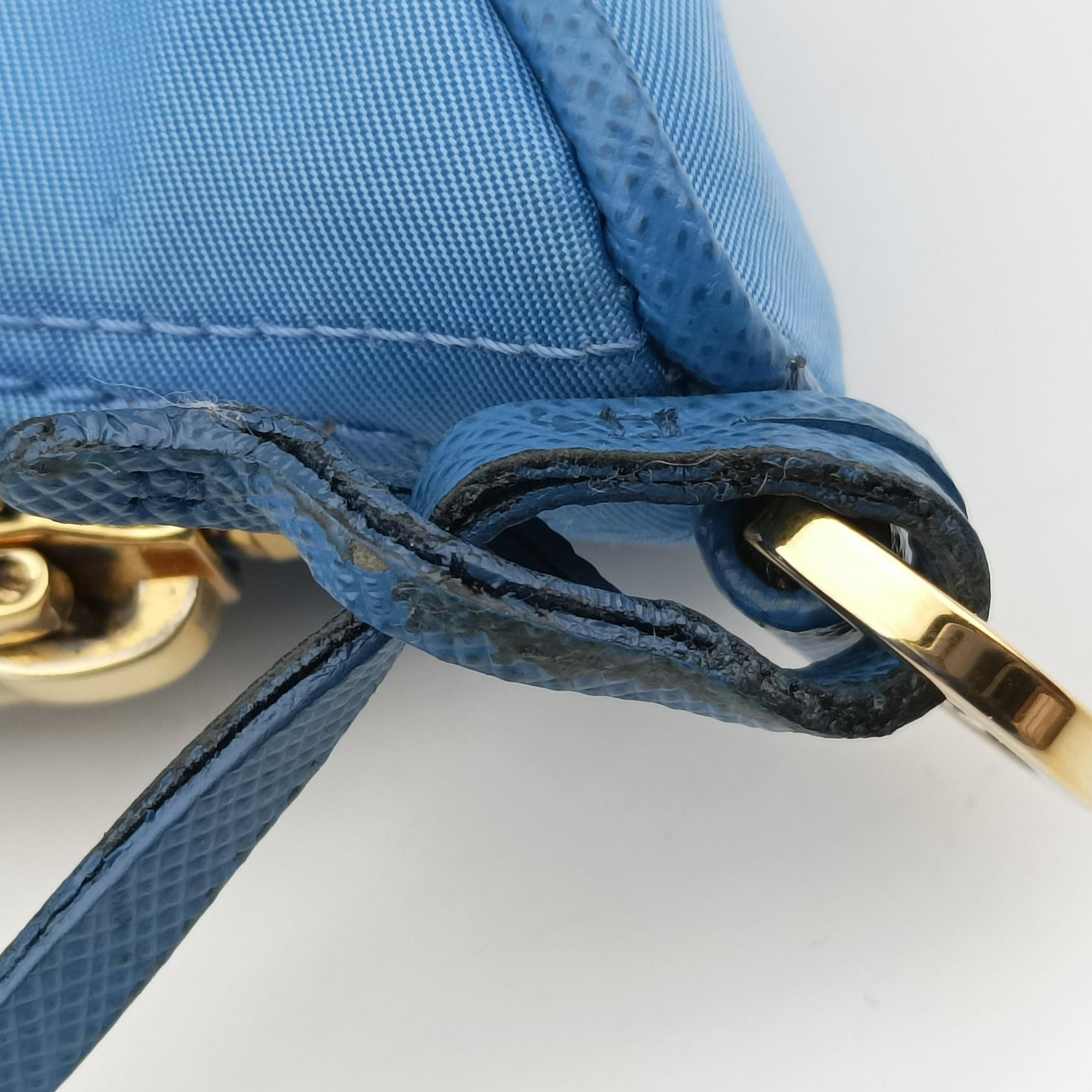 Pre-owned Prada Re-Edition 1995 Re-Nylon Periwinkle Blue Nylon×Saffiano Leather 1BC204 shoulderbag | stylenewstar