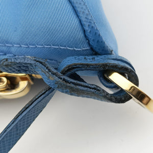 Pre-owned Prada Re-Edition 1995 Re-Nylon Periwinkle Blue Nylon×Saffiano Leather 1BC204 shoulderbag | stylenewstar