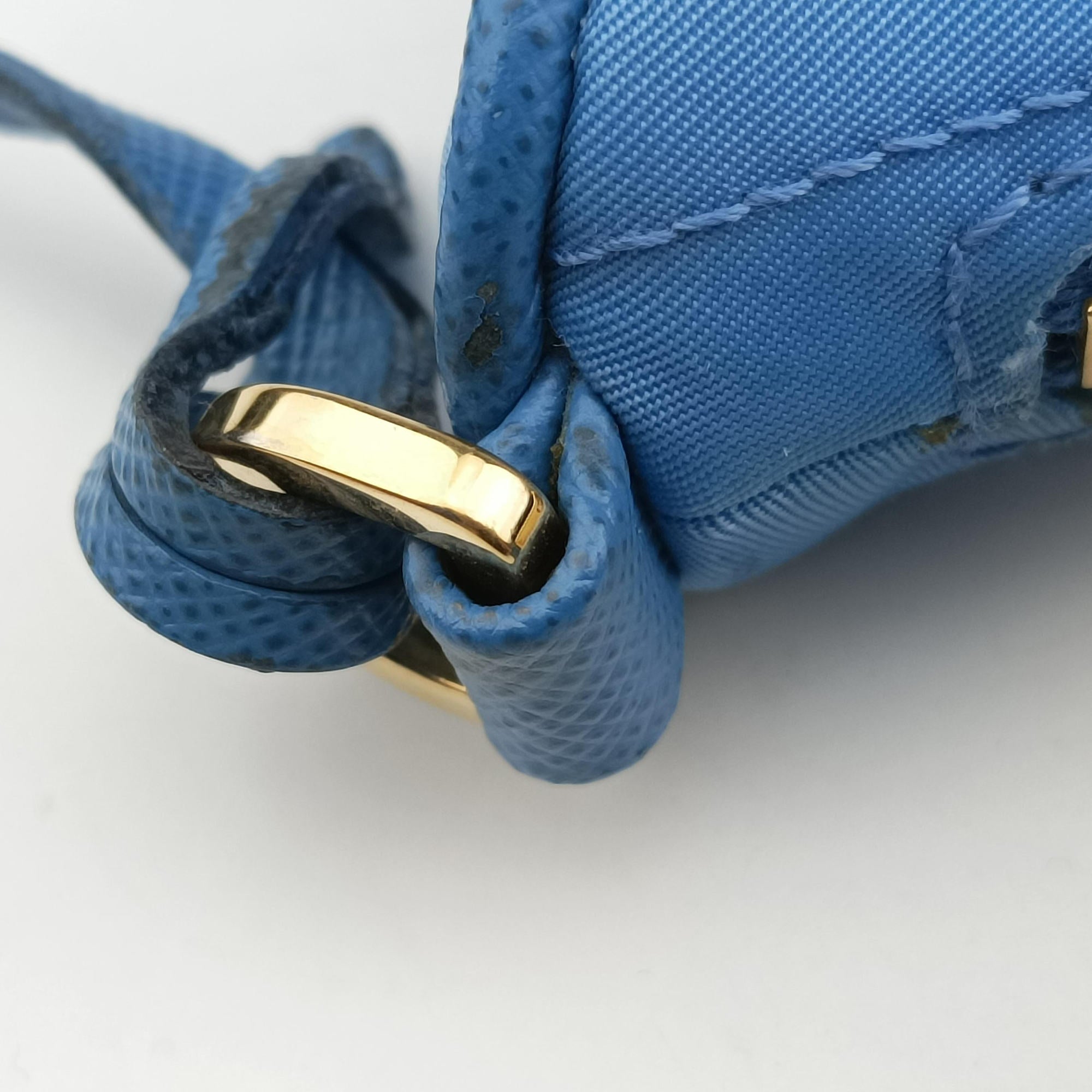 Pre-owned Prada Re-Edition 1995 Re-Nylon Periwinkle Blue Nylon×Saffiano Leather 1BC204 shoulderbag | stylenewstar