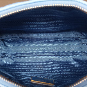Pre-owned Prada Re-Edition 1995 Re-Nylon Periwinkle Blue Nylon×Saffiano Leather 1BC204 shoulderbag | stylenewstar