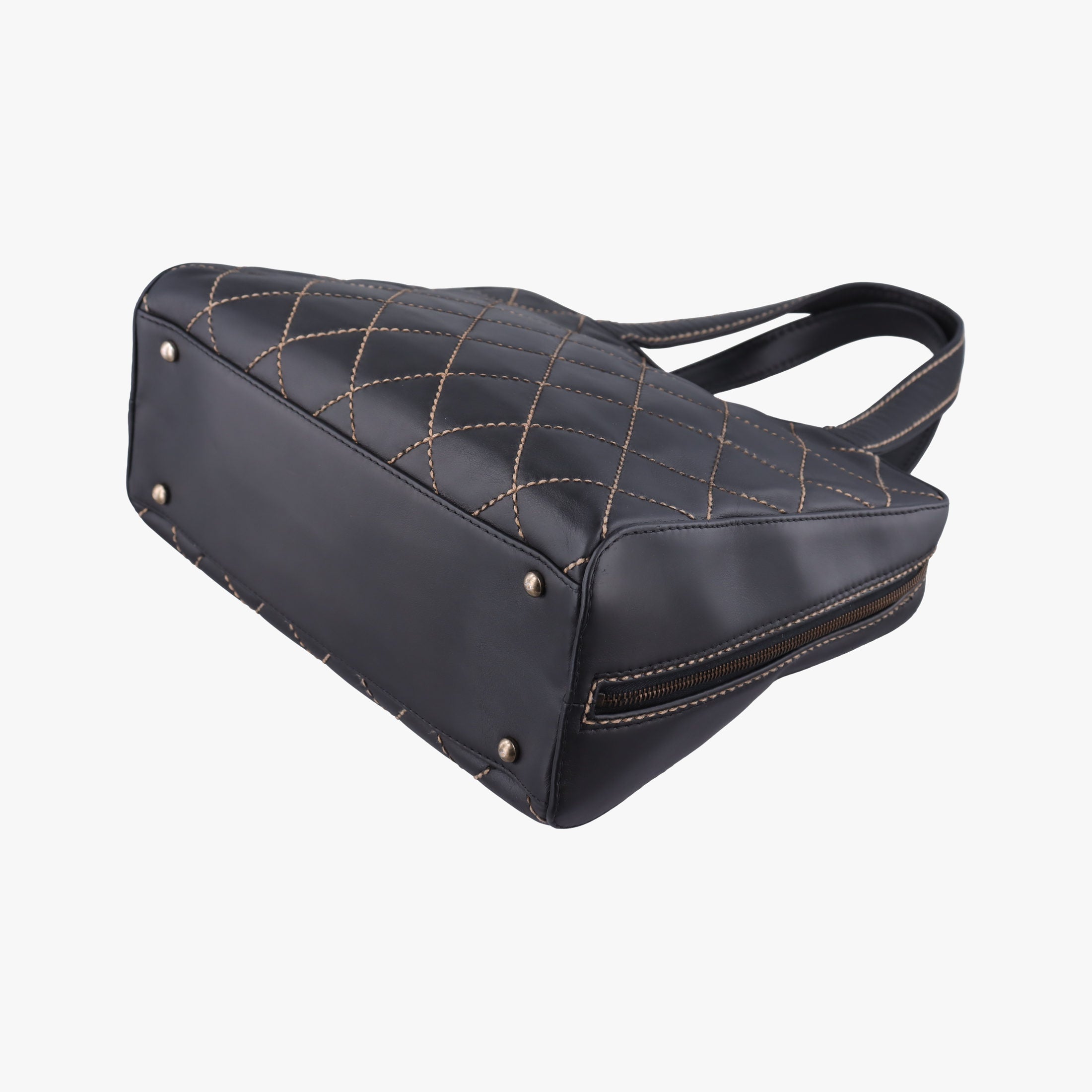 Pre-owned Chanel Wild Stitch Black Leather A14693 handbag | stylenewstar