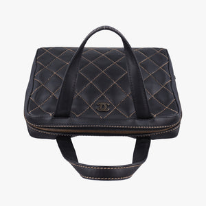 Pre-owned Chanel Wild Stitch Black Leather A14693 handbag | stylenewstar