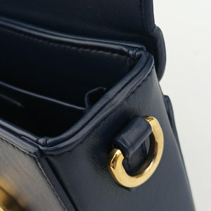 Pre-owned Christian Dior 30 MONTAIGNE Navy Leather  shoulderbag | stylenewstar