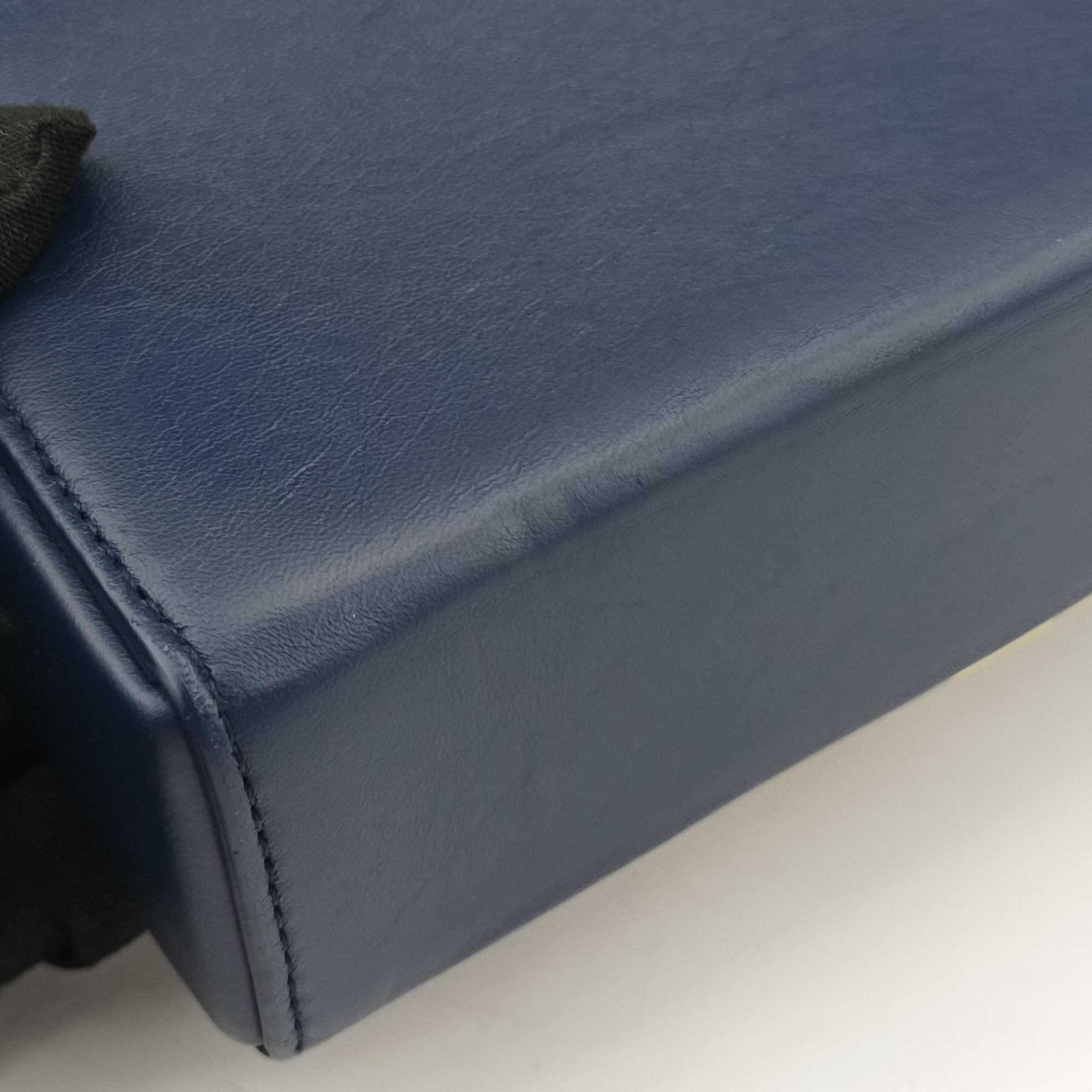 Pre-owned Christian Dior 30 MONTAIGNE Navy Leather  shoulderbag | stylenewstar