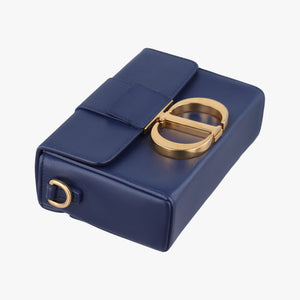 Pre-owned Christian Dior 30 MONTAIGNE Navy Leather  shoulderbag | stylenewstar