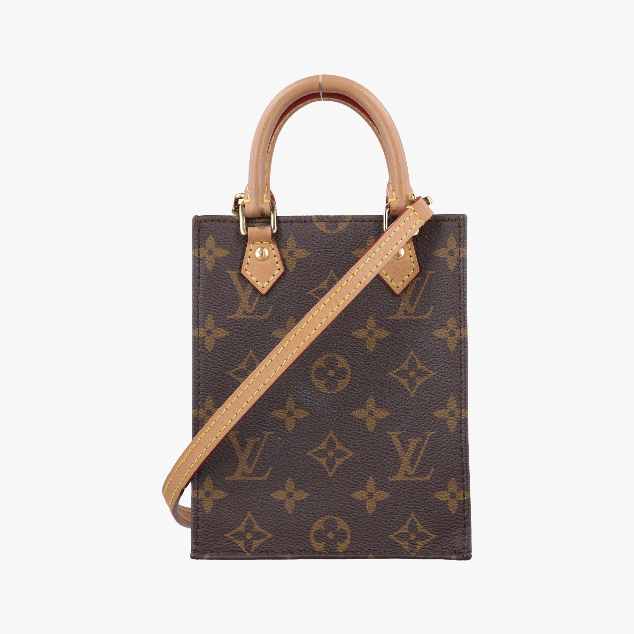 Pre-owned Louis Vuitton Petit Sac Plat Brown Monogram Canvas M69442 shoulderbag | stylenewstar