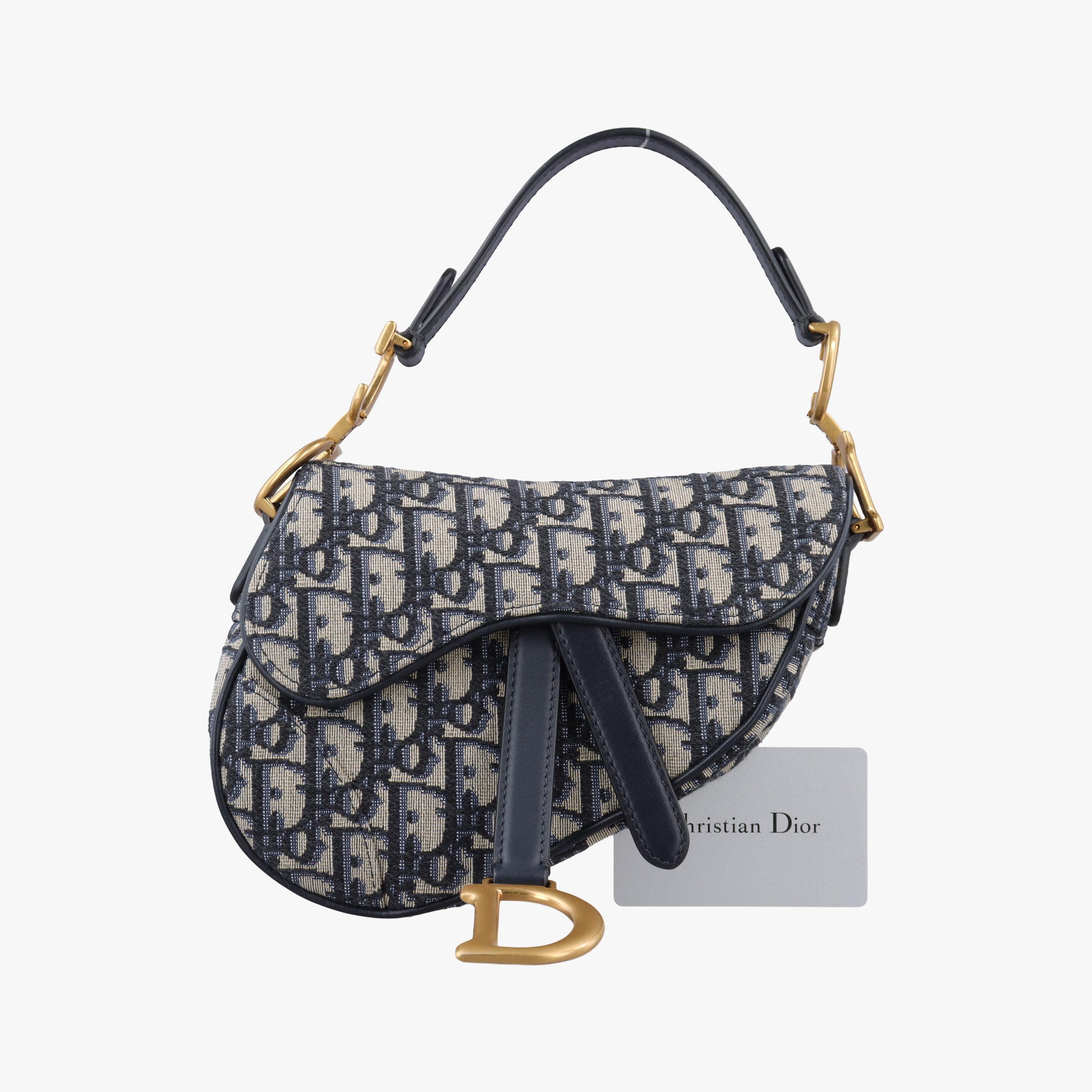 Secondhand Christian Dior Saddle Navy Jacquard  handbag | stylenewstar