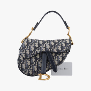 Secondhand Christian Dior Saddle Navy Jacquard  handbag | stylenewstar
