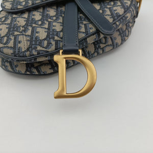 Secondhand Christian Dior Saddle Navy Jacquard  handbag | stylenewstar