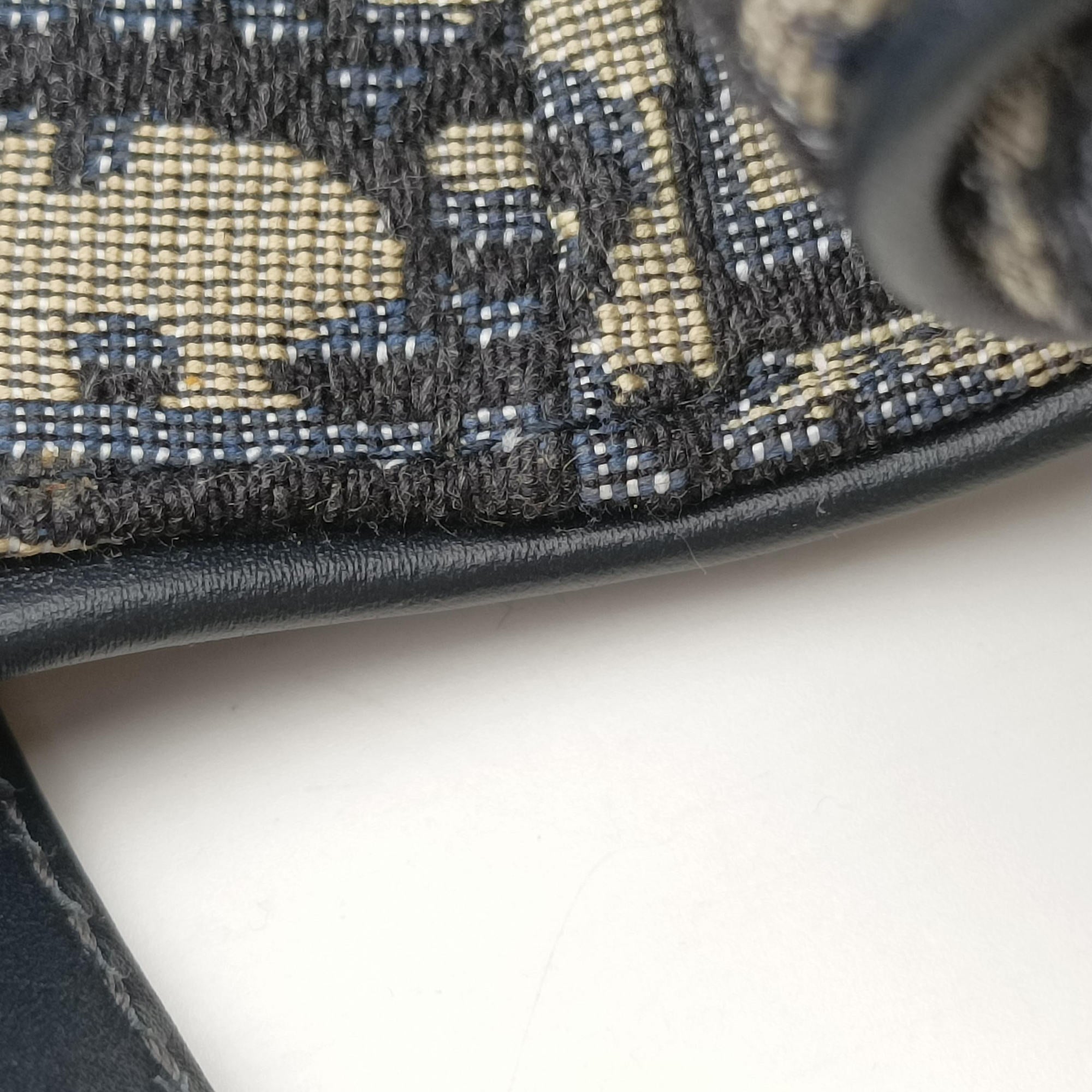 Secondhand Christian Dior Saddle Navy Jacquard  handbag | stylenewstar