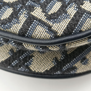 Secondhand Christian Dior Saddle Navy Jacquard  handbag | stylenewstar