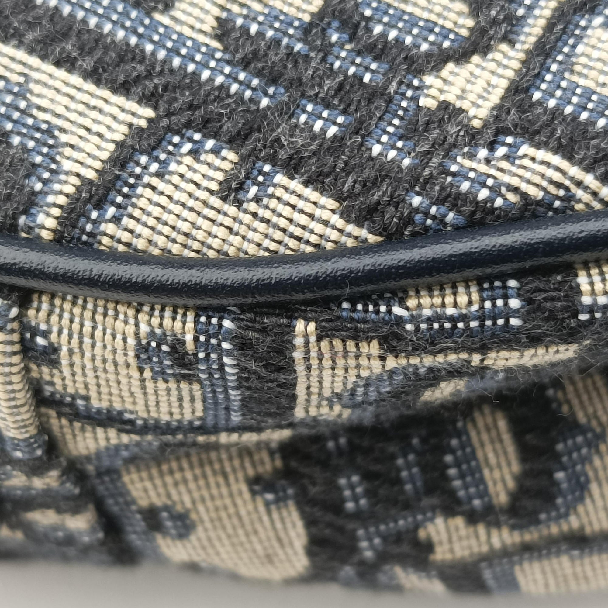 Secondhand Christian Dior Saddle Navy Jacquard  handbag | stylenewstar