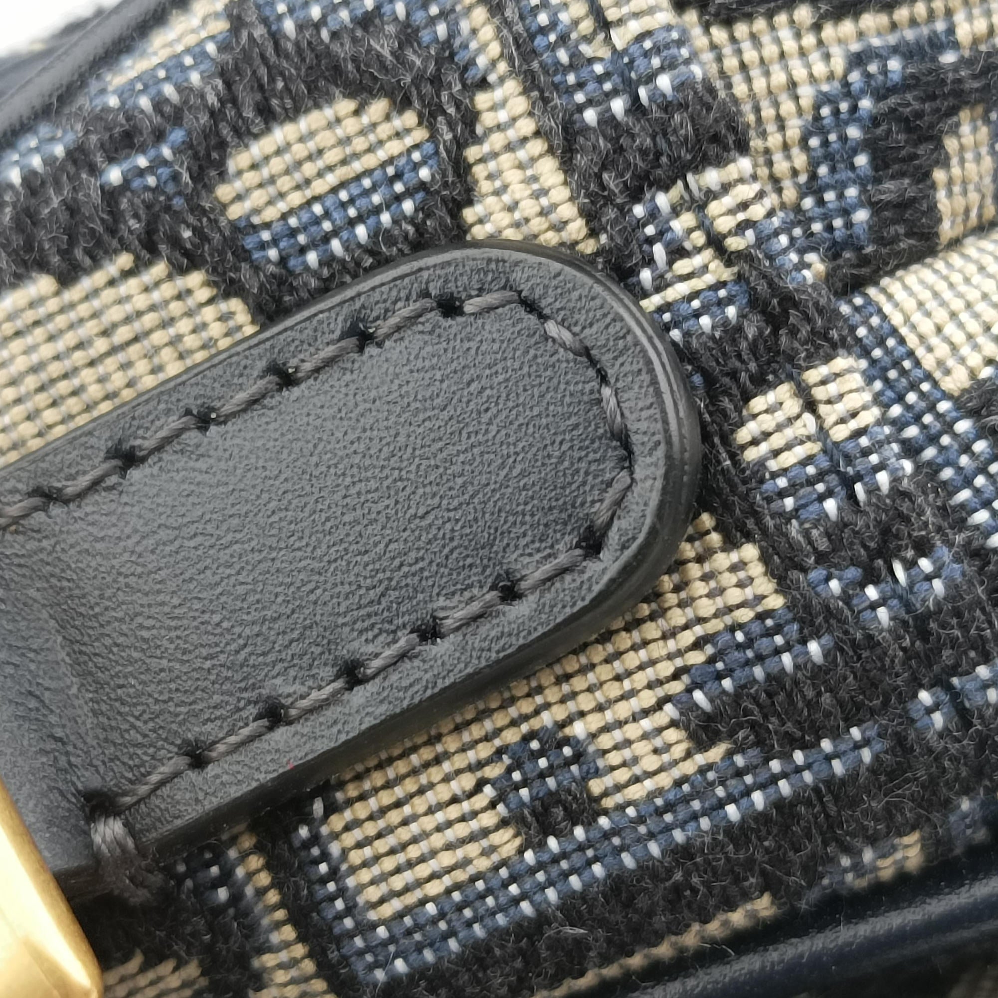 Secondhand Christian Dior Saddle Navy Jacquard  handbag | stylenewstar