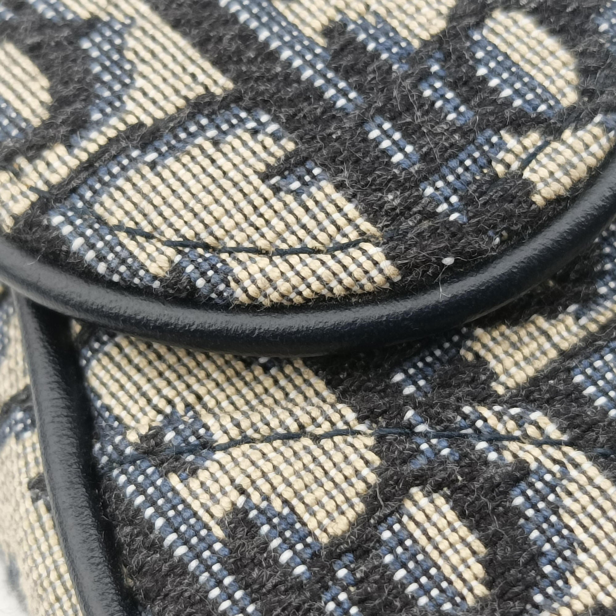Secondhand Christian Dior Saddle Navy Jacquard  handbag | stylenewstar