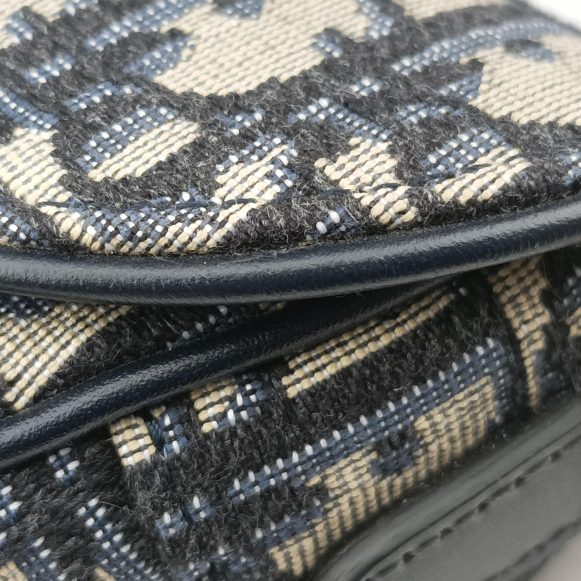 Secondhand Christian Dior Saddle Navy Jacquard  handbag | stylenewstar