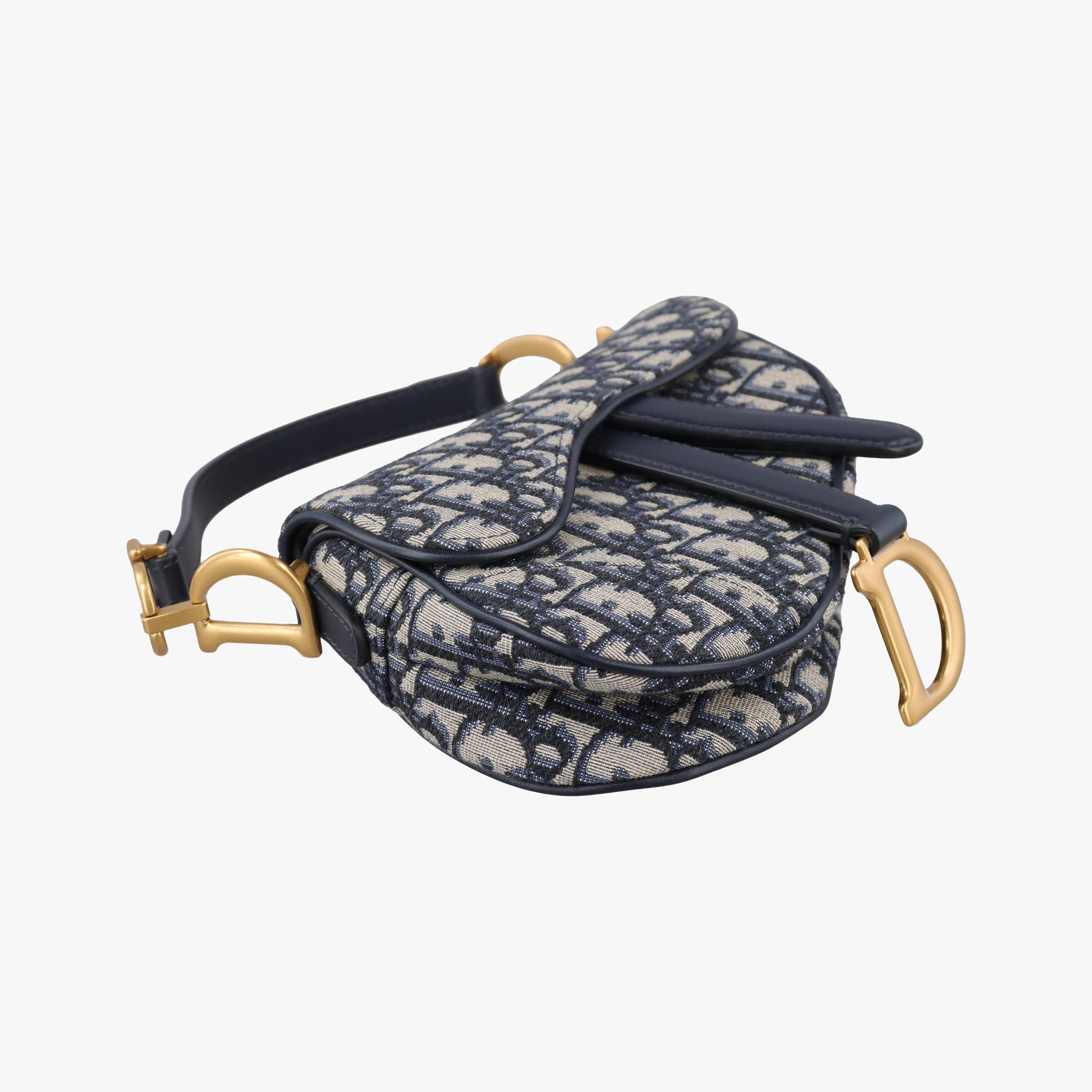 Secondhand Christian Dior Saddle Navy Jacquard  handbag | stylenewstar
