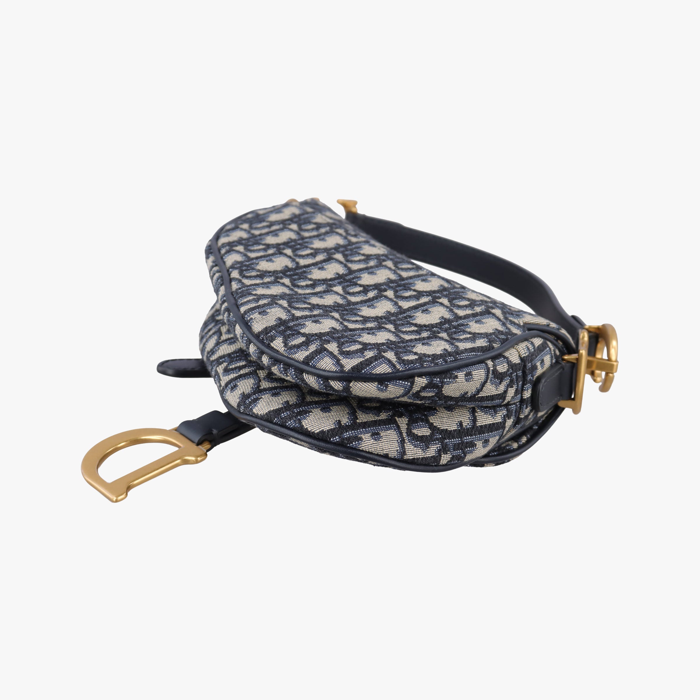Secondhand Christian Dior Saddle Navy Jacquard  handbag | stylenewstar