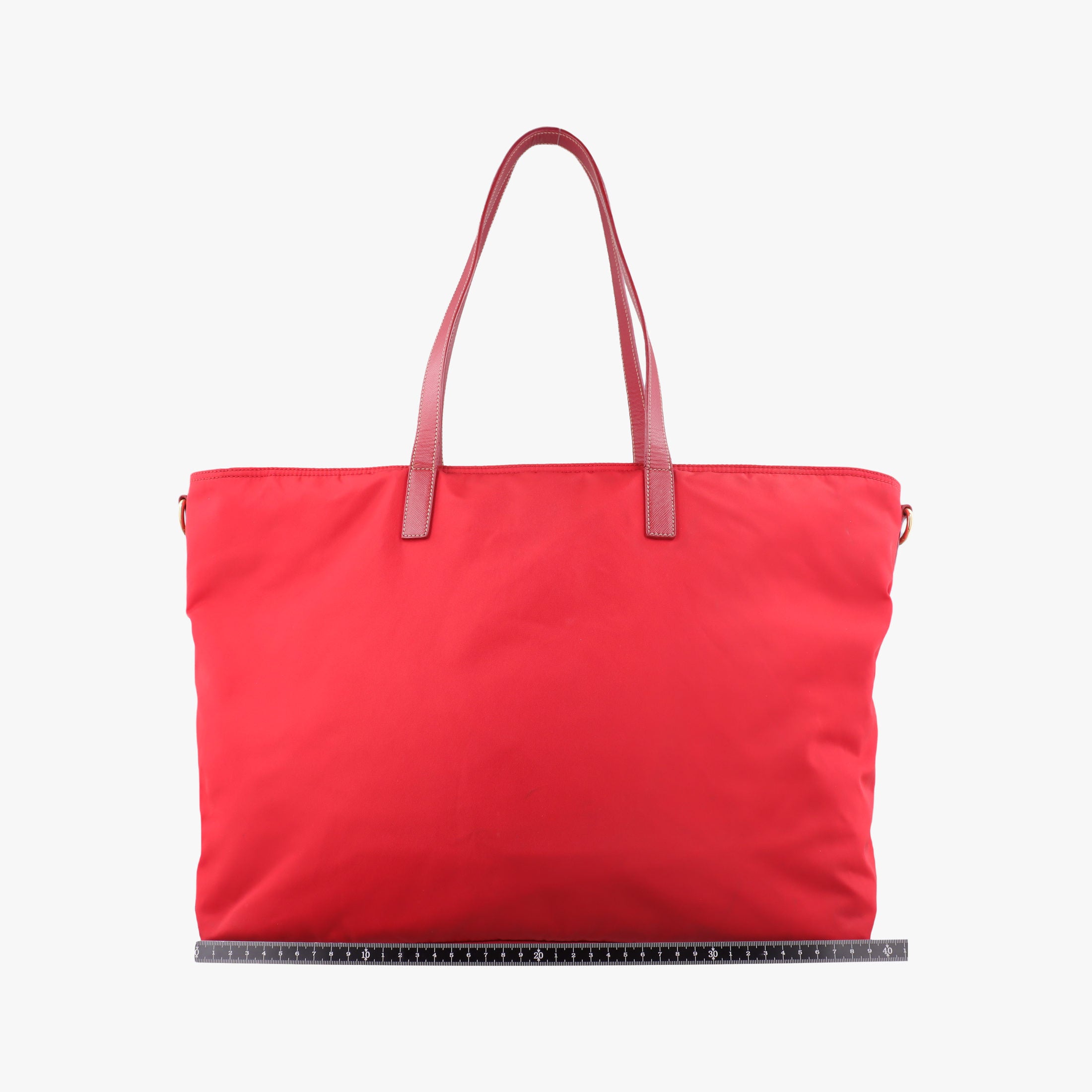 Pre-owned Prada Triangle Logo Red nylon  shoulderbag | stylenewstar