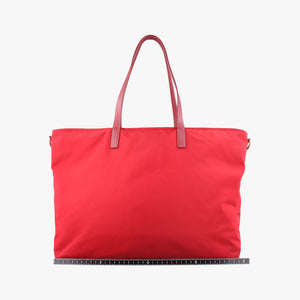 Pre-owned Prada Triangle Logo Red nylon  shoulderbag | stylenewstar