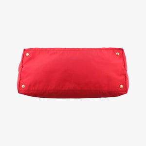 Pre-owned Prada Triangle Logo Red nylon  shoulderbag | stylenewstar
