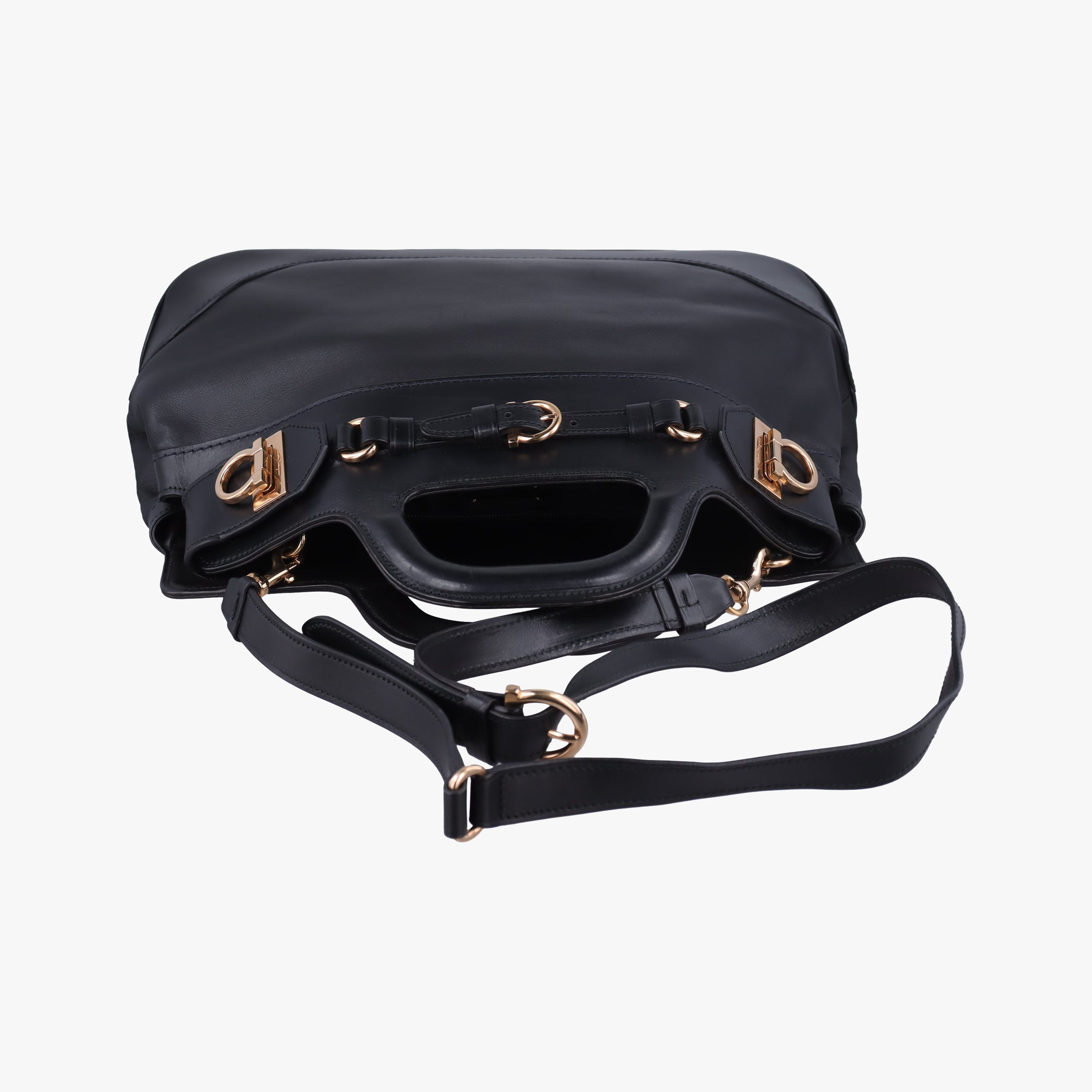 Vintage Ferragamo Wanda Black Leather  shoulderbag | stylenewstar
