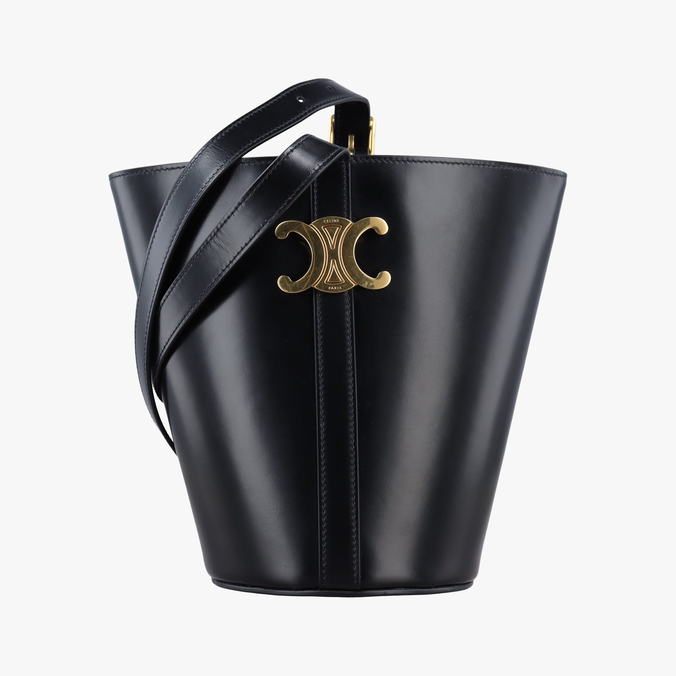 Secondhand Celine Small Bucket Cuir Triomphe Black Smooth Calfskin 110423 shoulderbag | stylenewstar