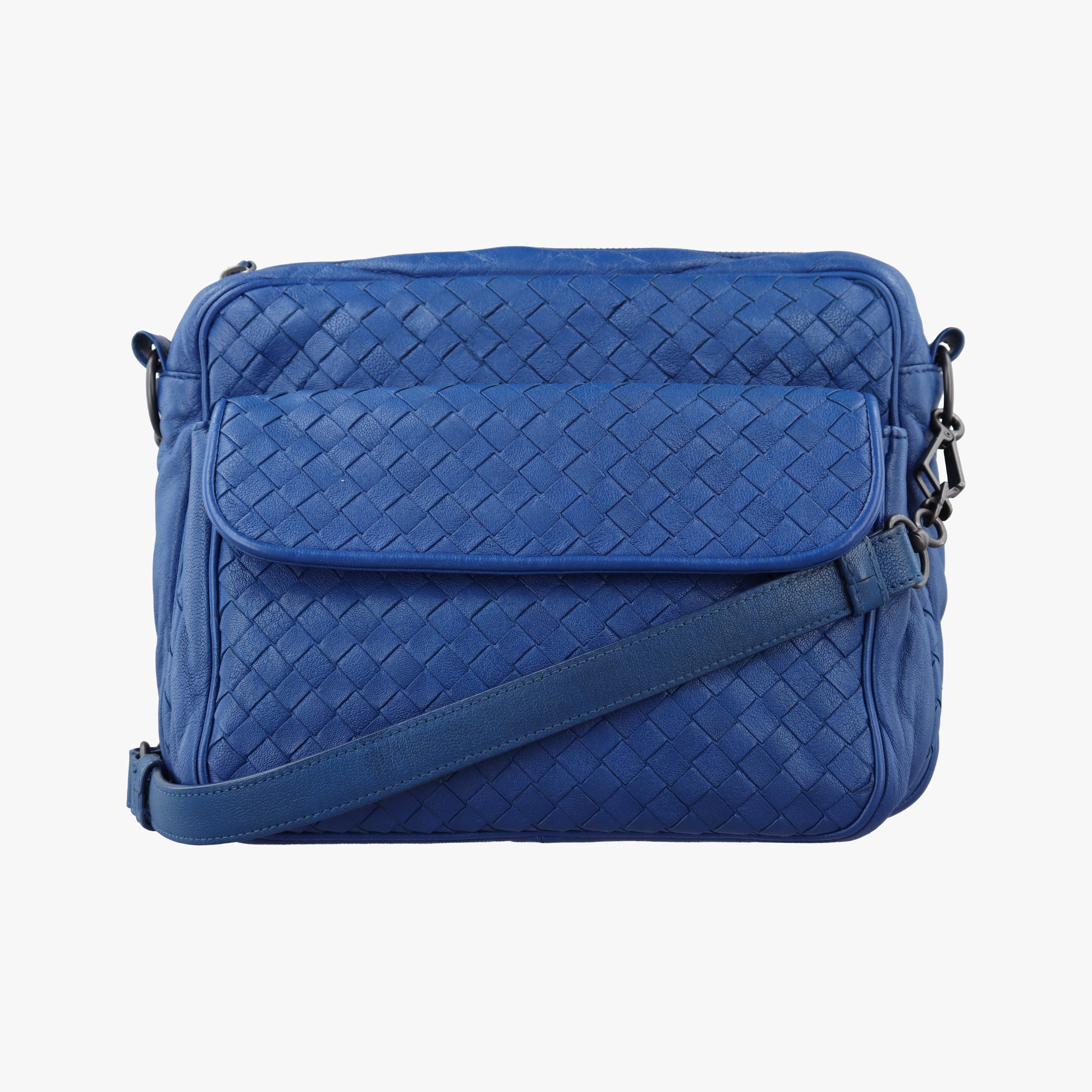Vintage Bottega Veneta Intrecciato Blue lambskin  shoulderbag | stylenewstar