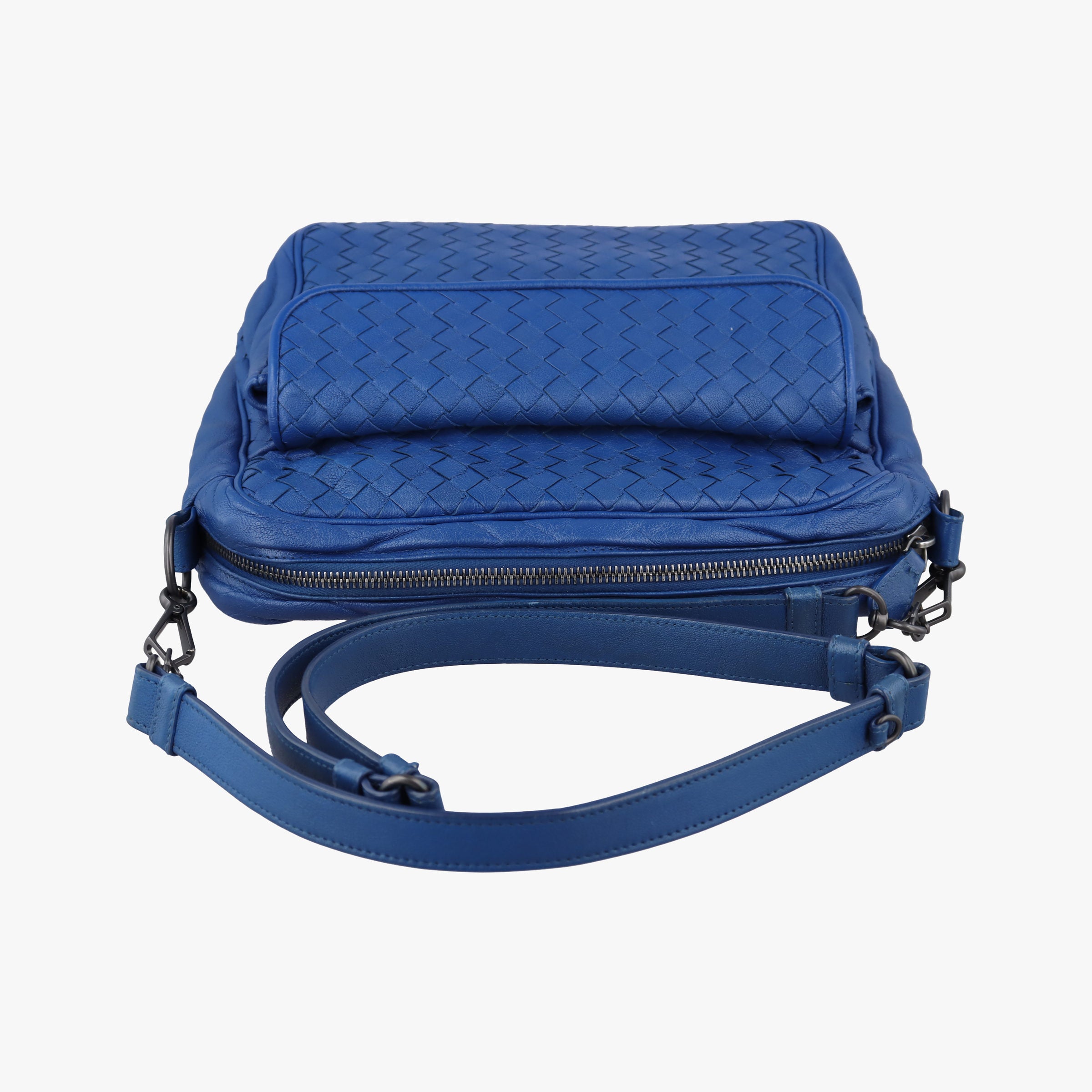 Vintage Bottega Veneta Intrecciato Blue lambskin  shoulderbag | stylenewstar