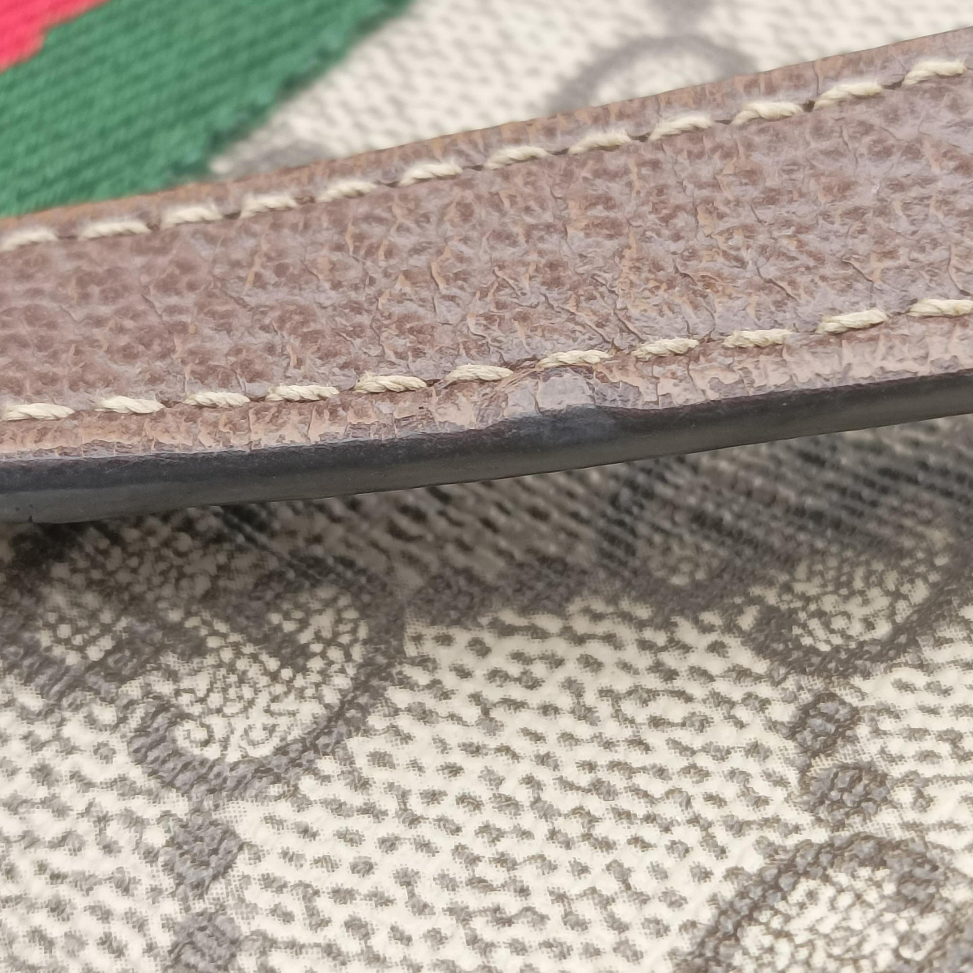 Secondhand Gucci OPHIDIA Brown×red×green PVC coated canvas×leather 517350 shoulderbag | stylenewstar
